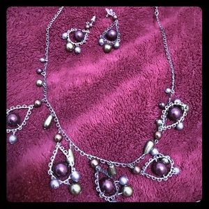 Holiday bulb design necklace/earring COMBO